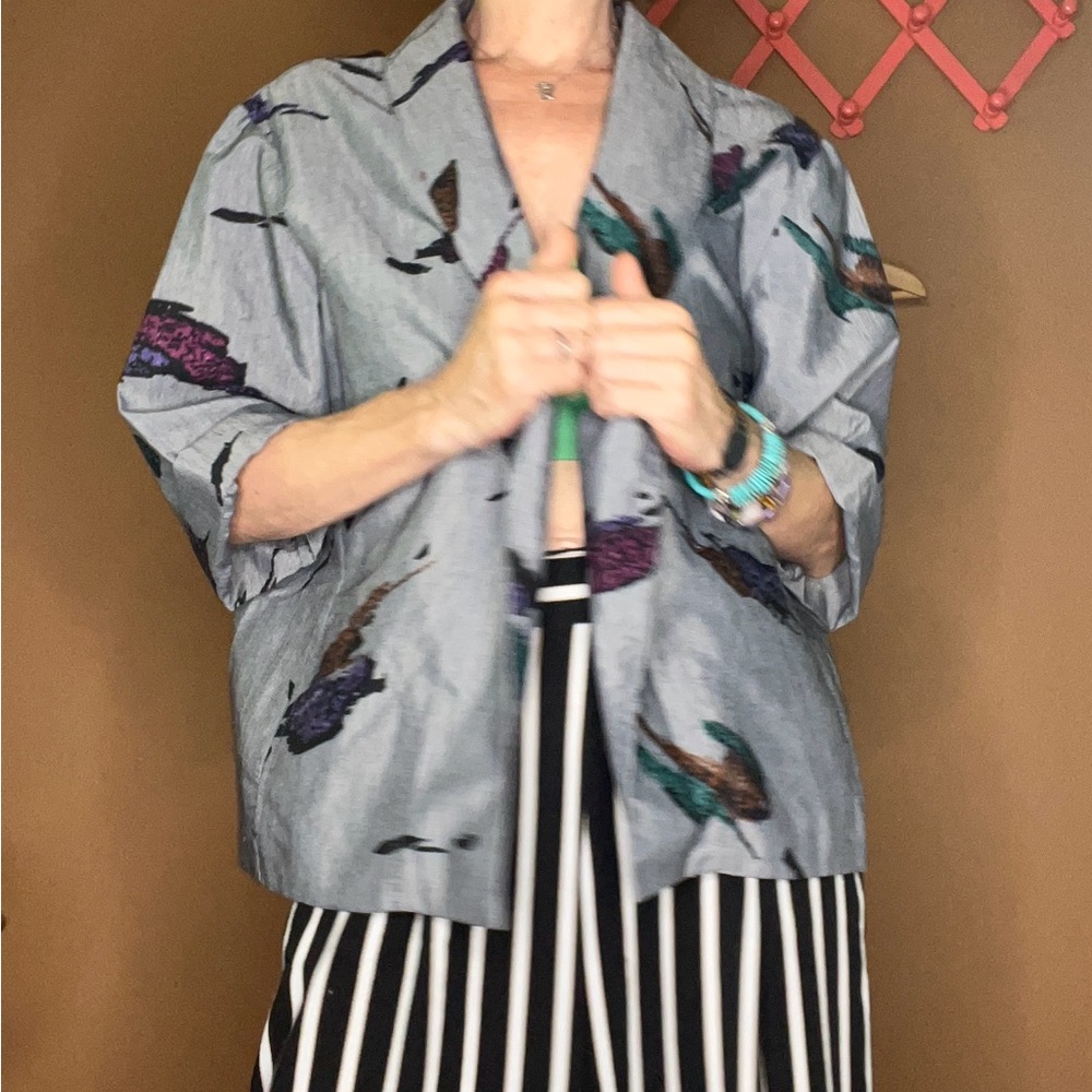 Vintage Women's Gray Patterned Jacket - image 3